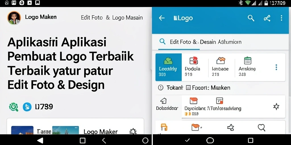 Tampilan antarmuka aplikasi Logo Maker yang intuitif dan menarik.