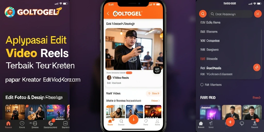 Antarmuka aplikasi GOLTOGEL untuk Edit Video Reels yang menarik dan intuitif.
