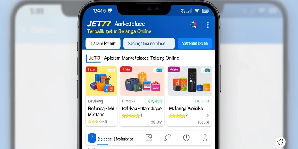 Tampilan antarmuka pengguna JET77 untuk belanja online yang praktis.