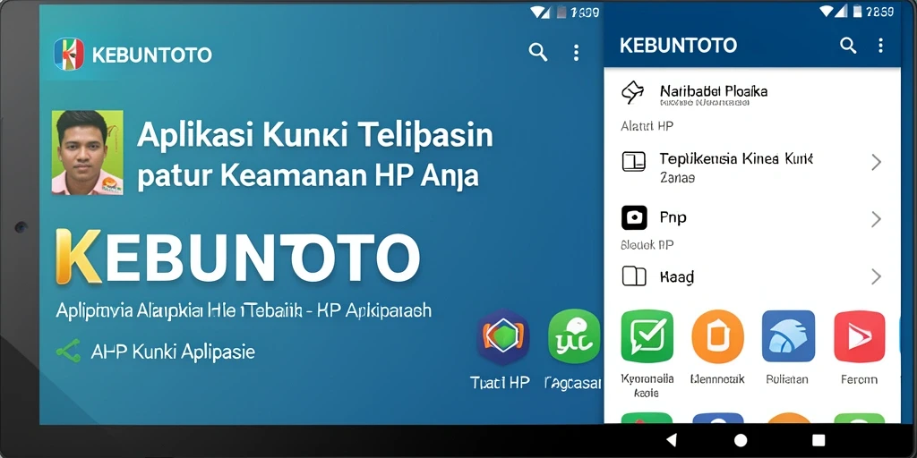 Antarmuka intuitif KEBUNTOTO untuk kunci aplikasi yang aman.