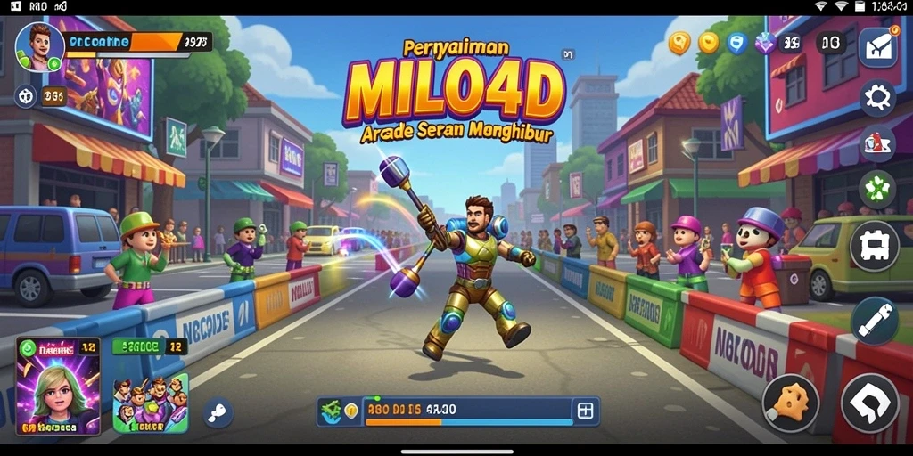 Antarmuka menarik dan fungsional di MILO4D dengan elemen arcade.