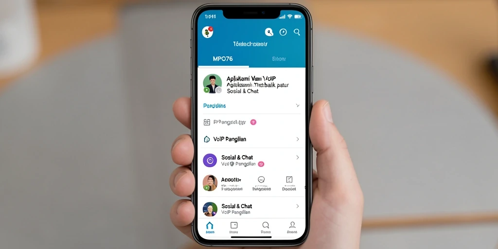 Screenshot MPO76 menampilkan antarmuka VoIP Panggilan yang sederhana dan intuitif.