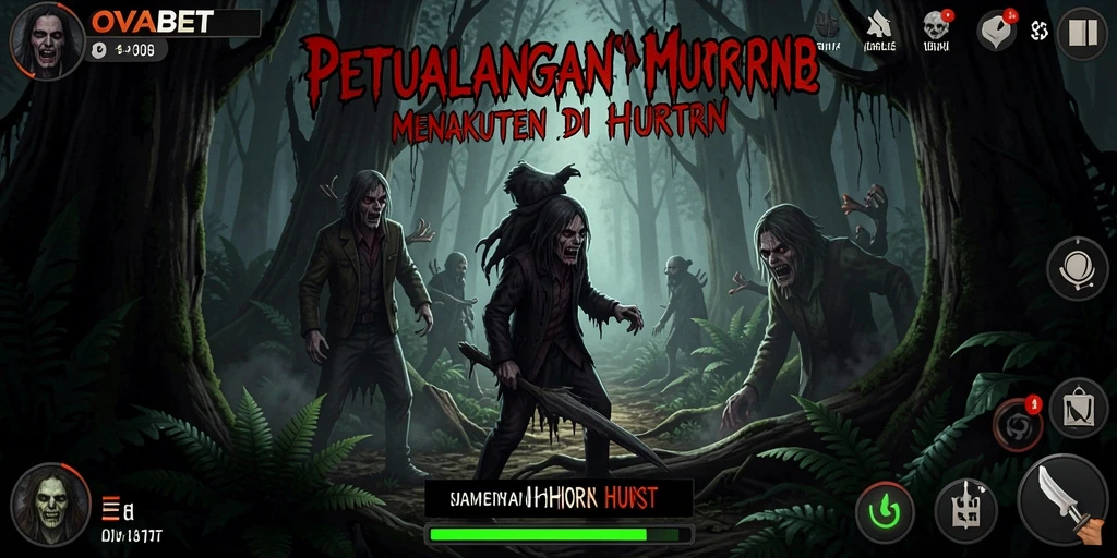 Antarmuka permainan Horor Hutan yang menakutkan dan memikat.