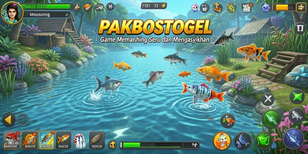 Tampilan antarmuka <strong>PAKBOSTOGEL</strong> yang menarik dan fungsional untuk memancing.