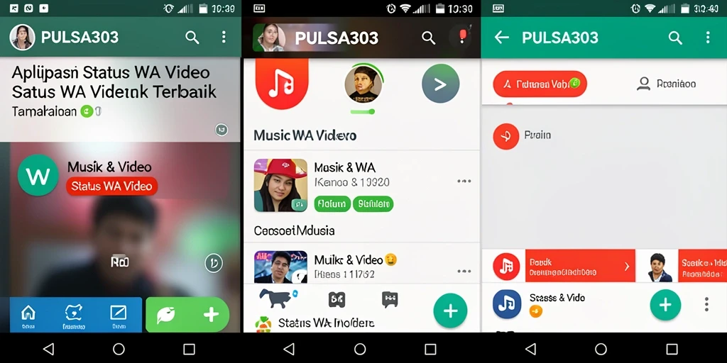 Tampilan antarmuka PULSA303 yang memudahkan akses video status.