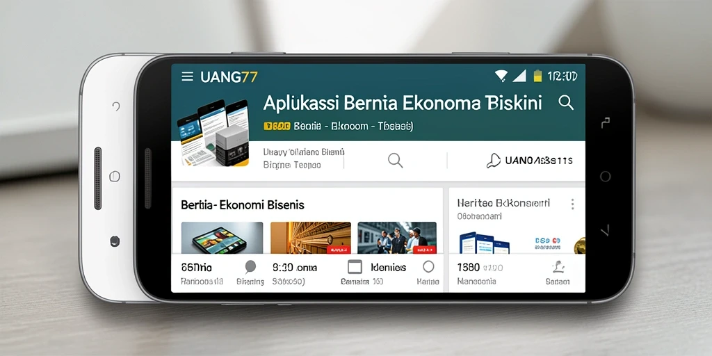 Screenshot utama antarmuka aplikasi UANG77 yang menampilkan berita ekonomi.